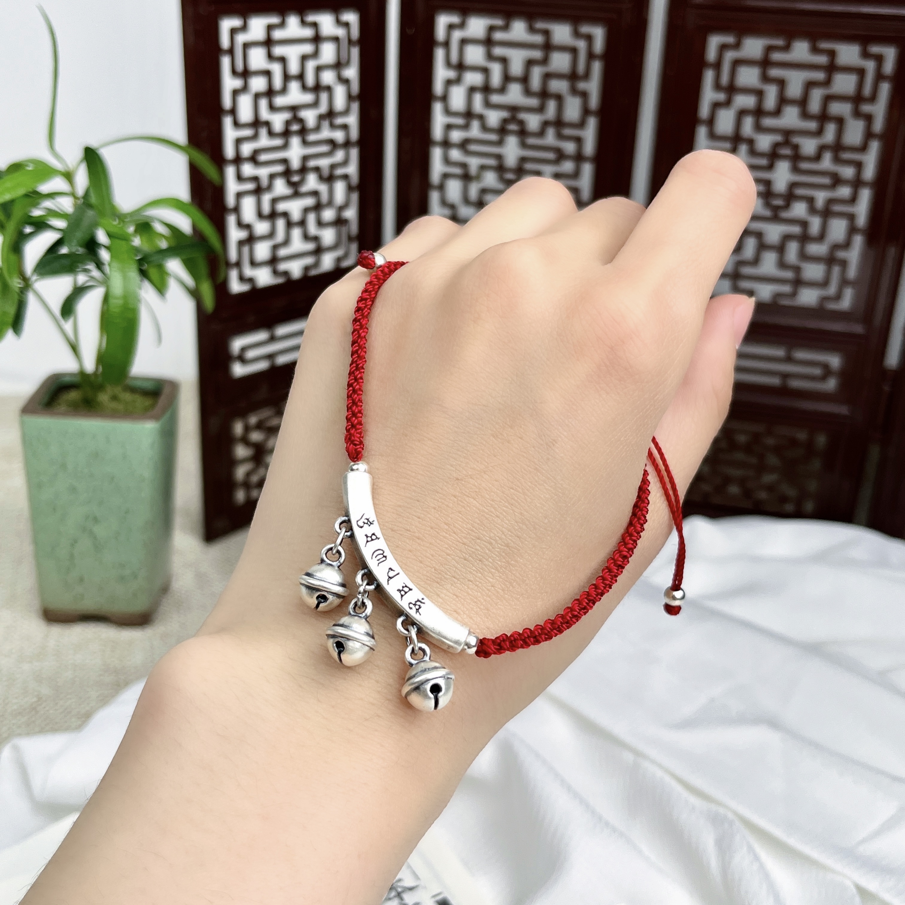 足银银制品 12#【999足银 民族风 一步一想-脚链】
