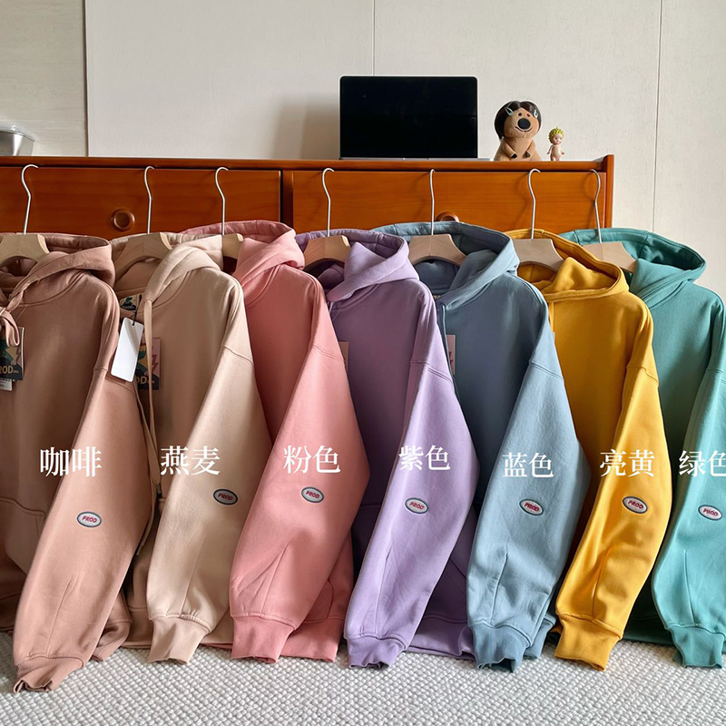 出美单49美刀折合400+！秋冬装纯棉加绒加厚情侣连帽套头帽衫1317