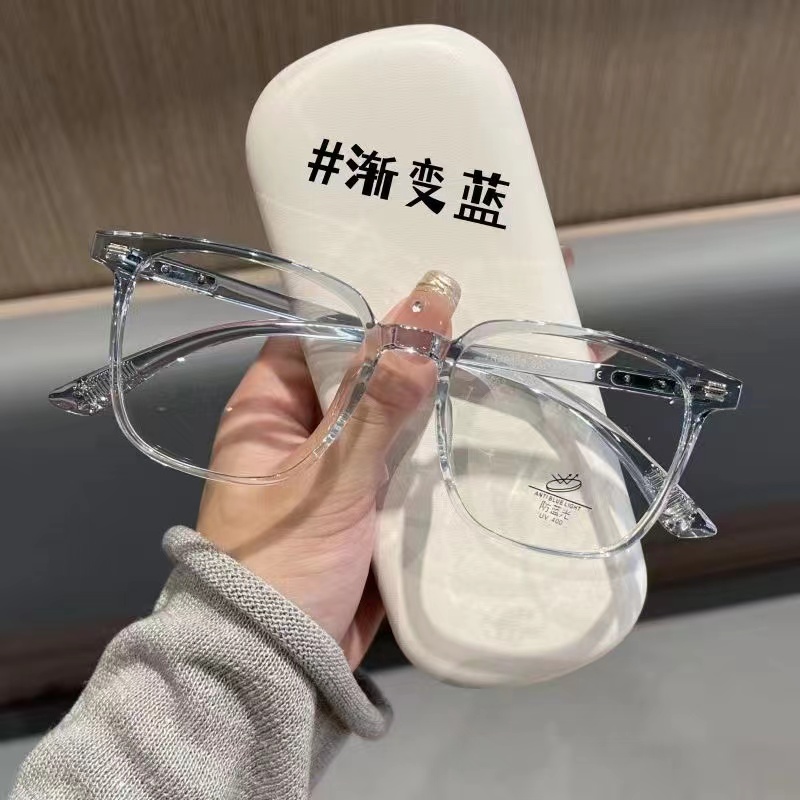 韩版超轻TR大方框近视眼镜框女可配度数显瘦眼睛架显脸小男潮平光