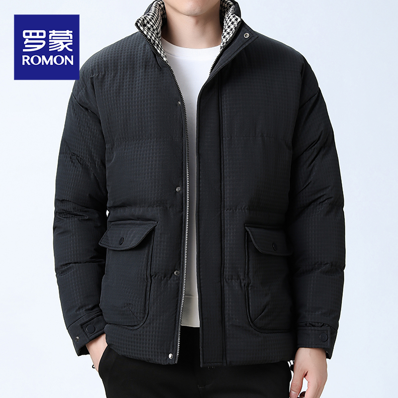 罗蒙男士棉服外套冬季立领休闲韩版修身棉袄加厚保暖棉衣男款潮牌
