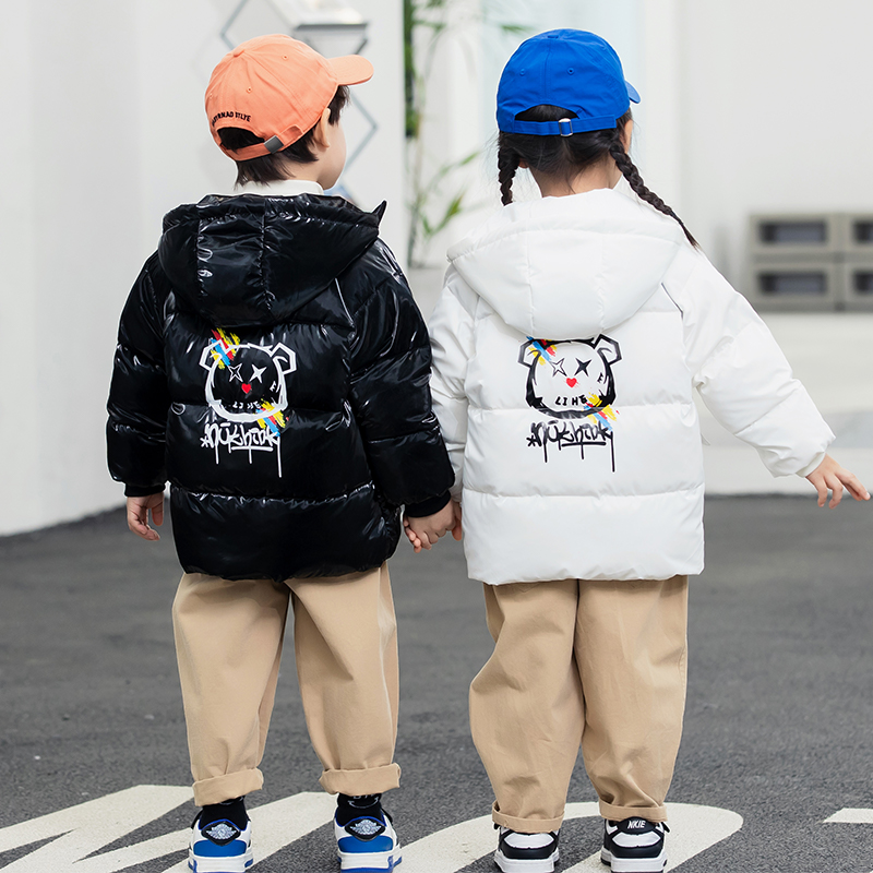99198儿童羽绒服秋冬新款加厚男女童外穿中大童时尚休闲外连帽