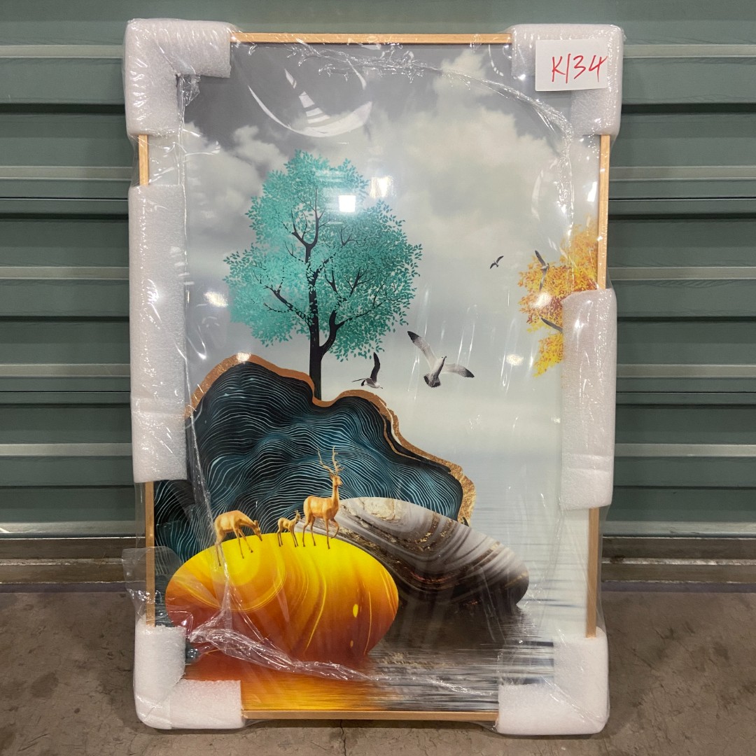 单幅K134入户玄关走廊客厅沙发背景晶瓷画