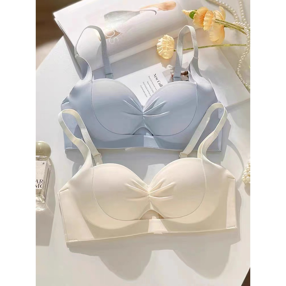 半杯内衣少女小胸聚拢显大收副乳防下垂平胸无痕文胸罩套装调整型