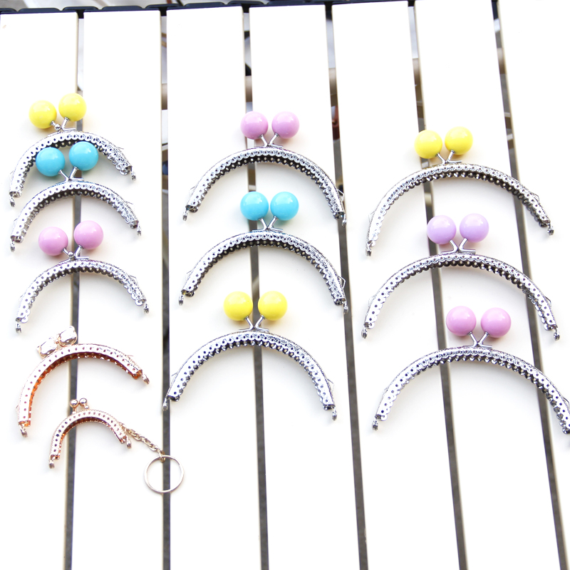 口金包配件五金口金diy手工包包金银色半圆钥匙扣环链勾毛线包包