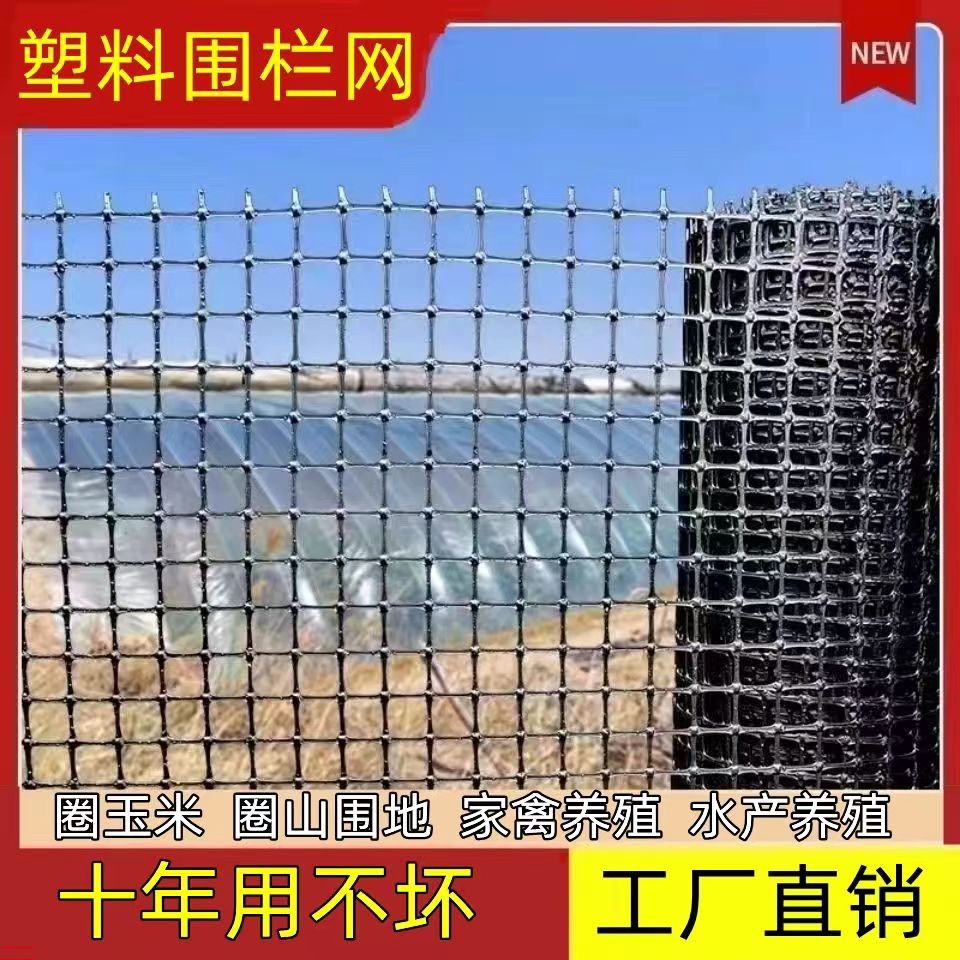 塑料黑网格围栏网鸡鸭养殖户外家用阳台隔离庭院栅栏加密池塘拦鱼