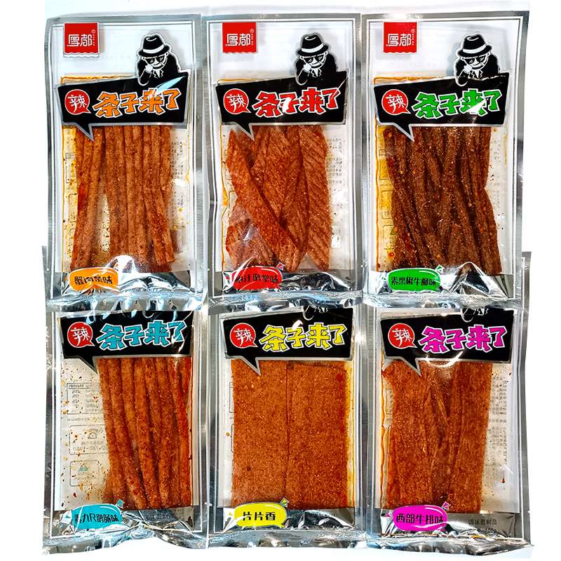 条子来了厚都辣条100g 调味面制品手撕辣片辣条童年怀旧校园零食