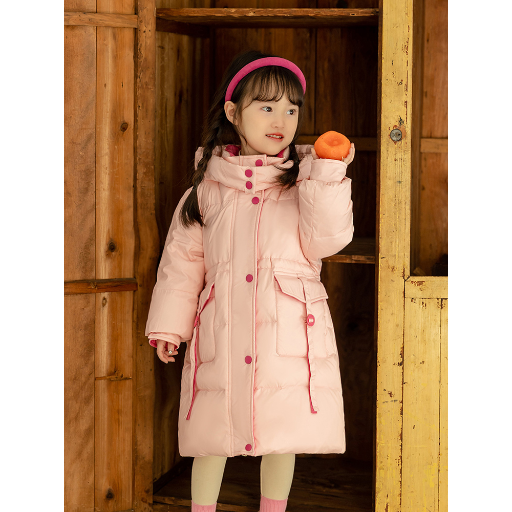 巴拉巴拉中长款女童羽绒服2023冬季新儿童中小童公主可爱女孩冬季