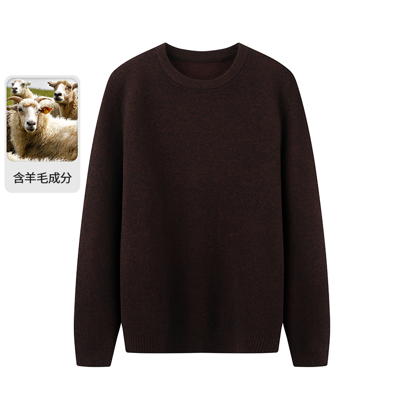 【嘉老板专属】时尚男士冬季休闲宽松纯色圆领长袖毛衫V9L31000