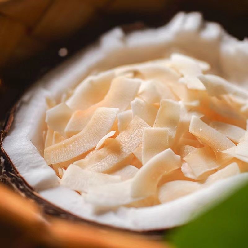 网红即食烤椰子肉薄脆椰子脆片250g干脆块薄椰果干海南特产【YO2】