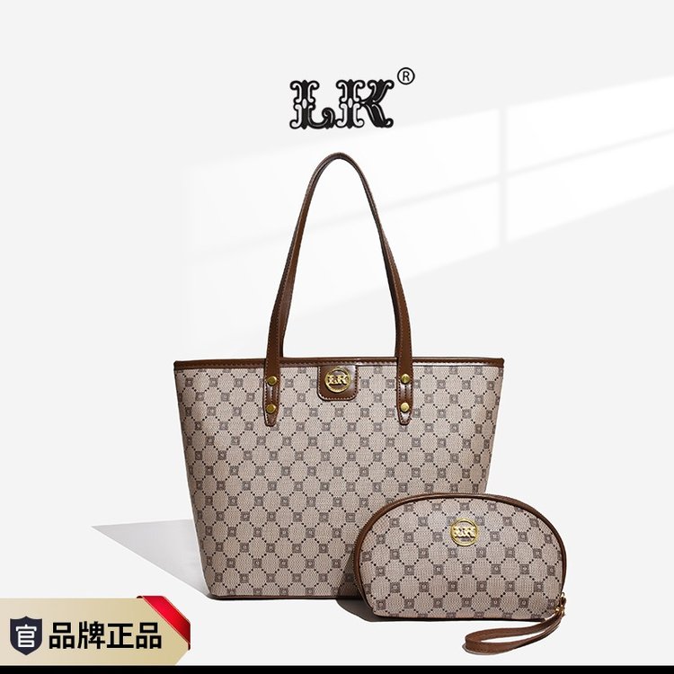 时尚百搭女士托特包经典单肩内胆包中包简约潮流大气印花秋冬中号