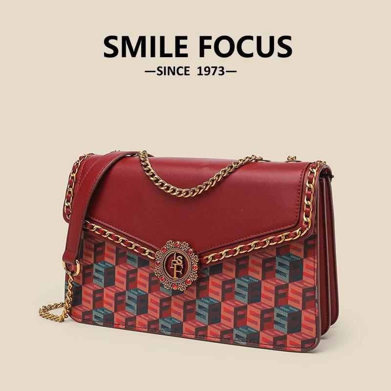 SMILE FOCUS微笑新款通勤轻奢重工百搭女士链条单肩包SF-2163