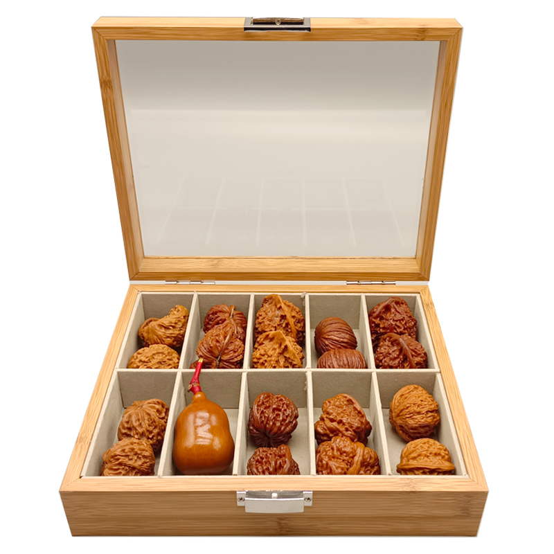 首饰袋 多格大容量文玩收纳盒十位带盖玻璃箱手串项链分格首饰盒