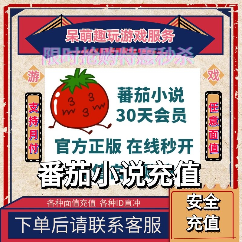 番茄小说游戏充值会员充值正版游戏会员充值