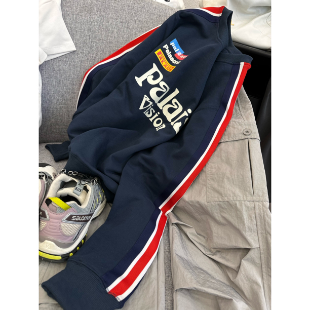 韩国复古美式机车风甜酷女孩字母几撞色 毛圈卫衣  B6001    （L)