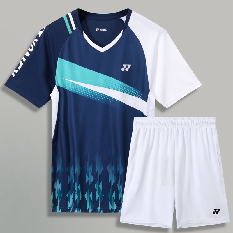 2023新款YY羽毛球服男运动套装夏季速干短袖女上衣乒乓球比赛定制