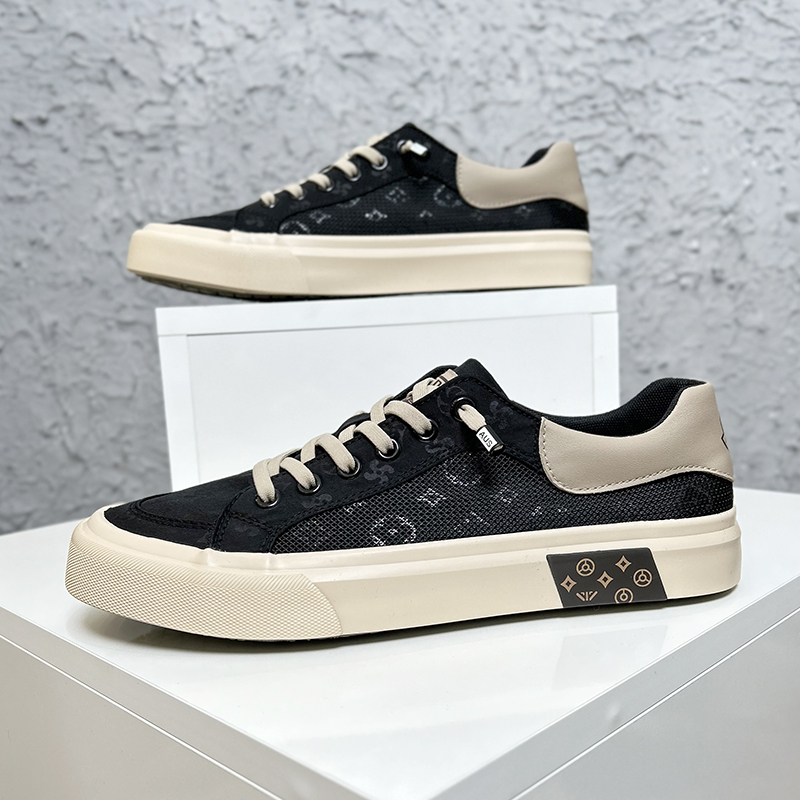 24623夏季薄款透气男士网面鞋低帮潮流休闲百搭软底男款印花布鞋