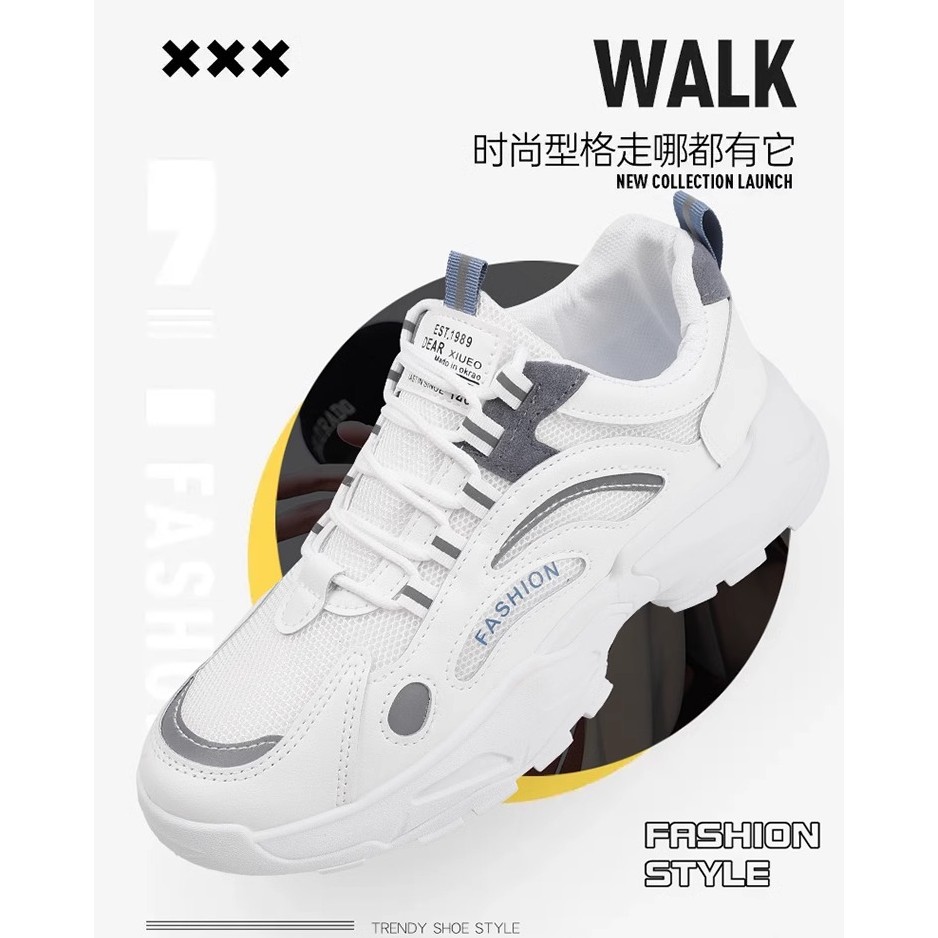 新款网红运动潮鞋ins透气跑步男鞋网面春季老爹休闲白鞋网鞋夏季