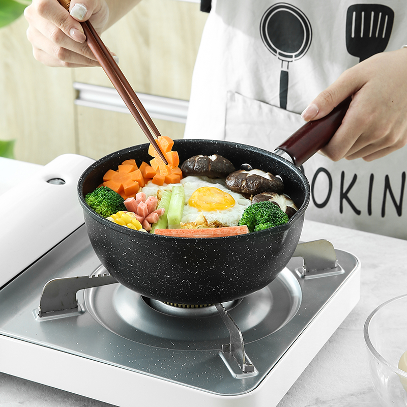 日式雪平锅麦饭石不粘锅奶锅 宝宝辅食锅热牛奶煮面锅