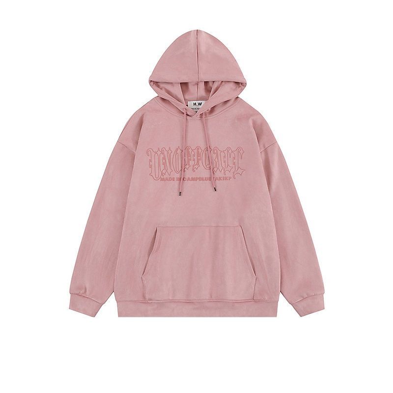 G秋冬季美式复古刺绣连帽学生卫衣男潮牌嘻哈宽松百搭套头外套女