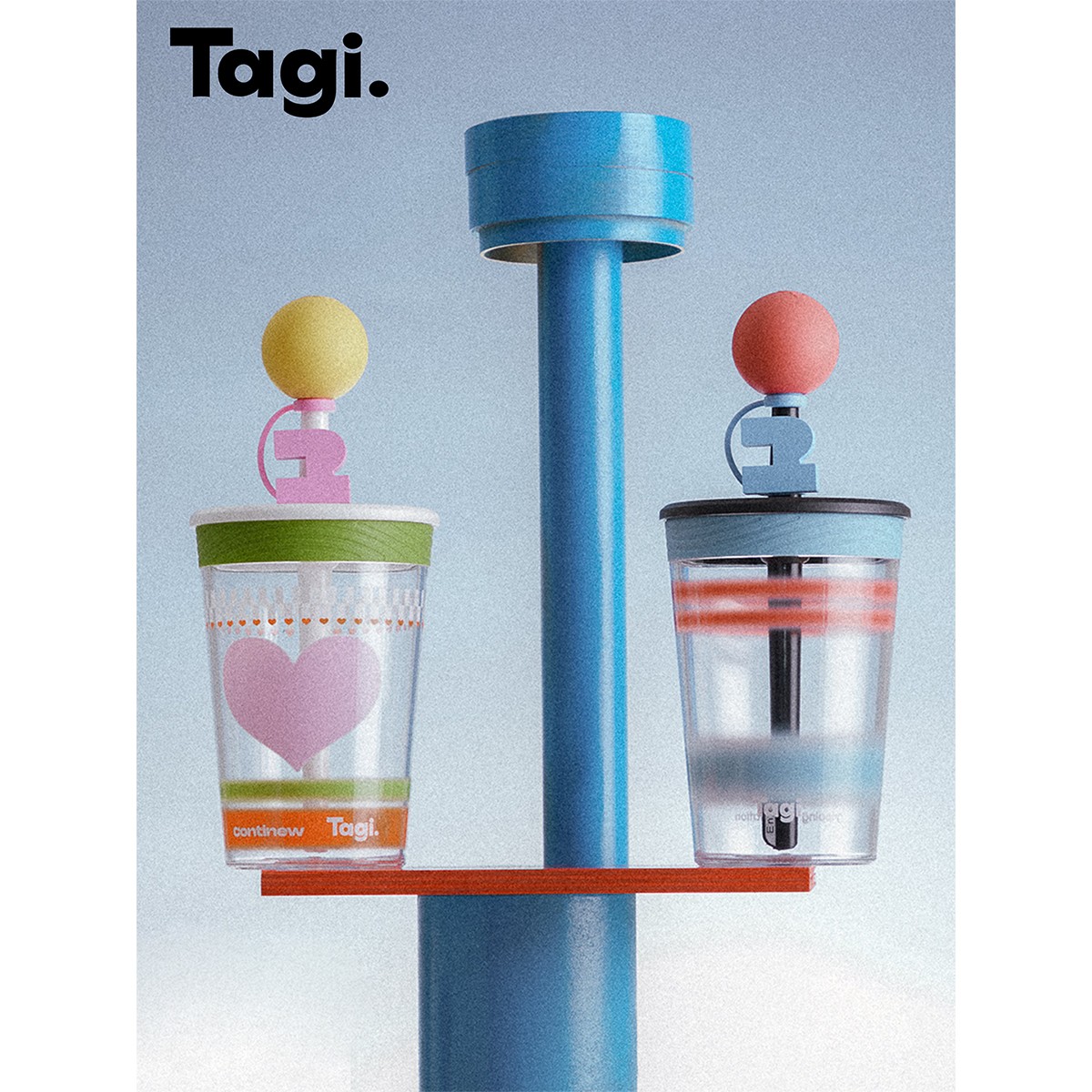 Tagi.《i》想象吨吨吸管杯便携大容量小众设计高抗耐摔创意喝水杯