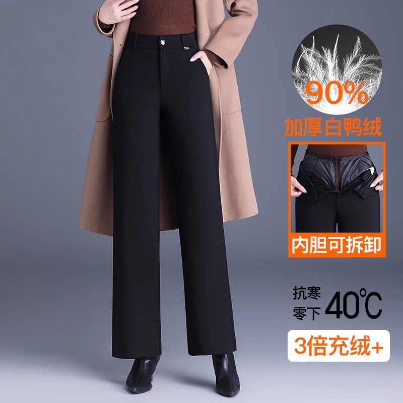 可拆卸羽绒裤女士外穿冬季新款零下40度极寒加厚中老年妈妈裤子女