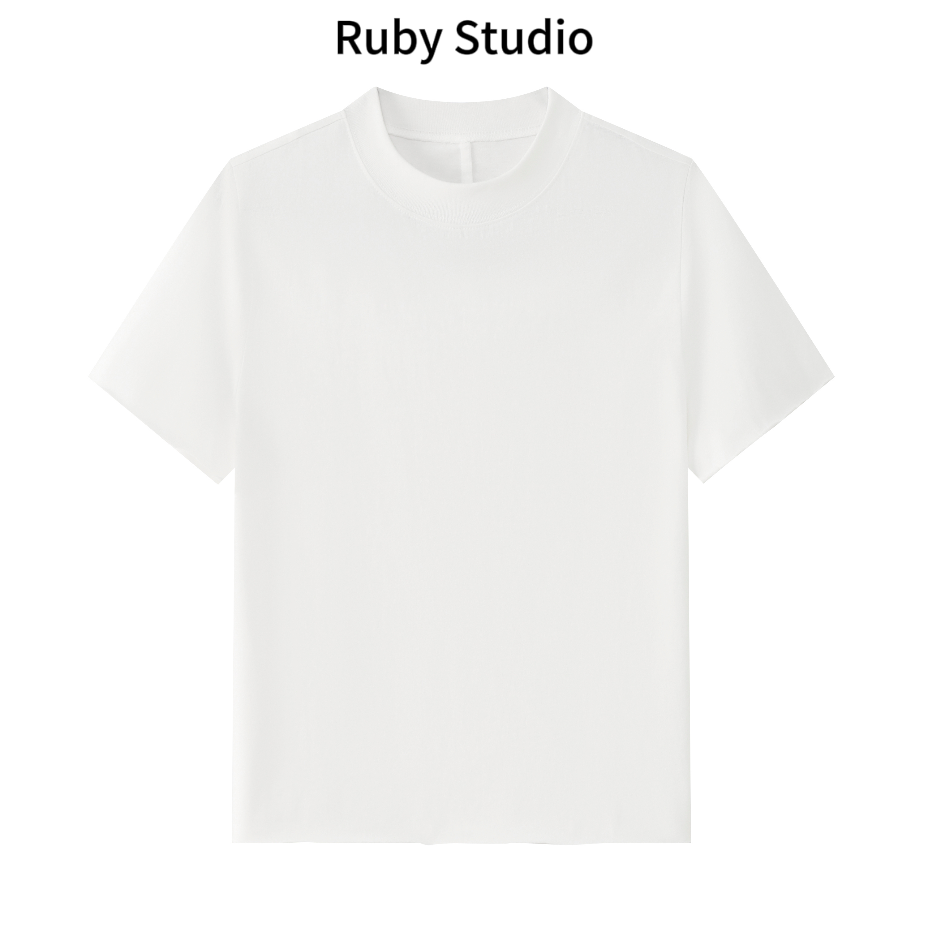 Ruby Studio 闲情极简风百搭不出错两色女士通勤风卷边T恤301 Y