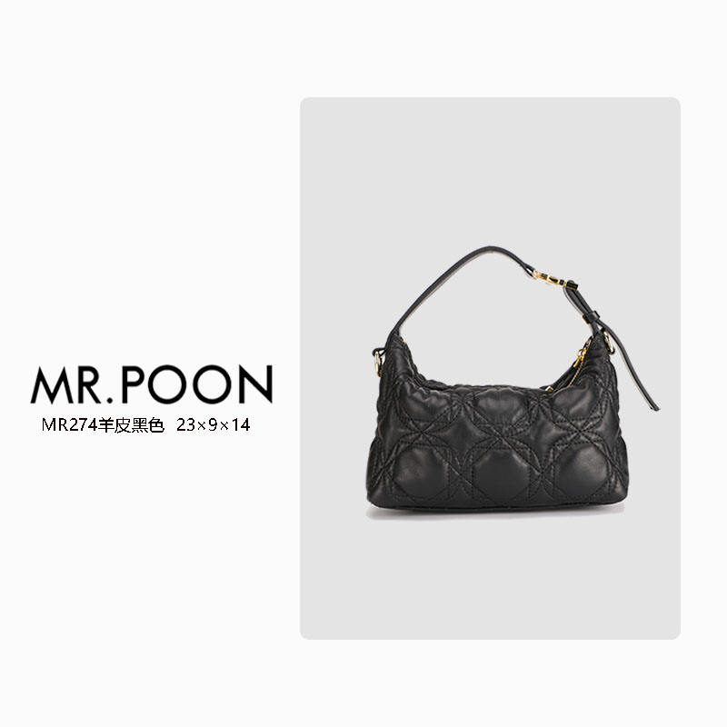 Mr.Poon/潘先生秋冬新款轻奢女包时尚单肩包羊皮饭盒包