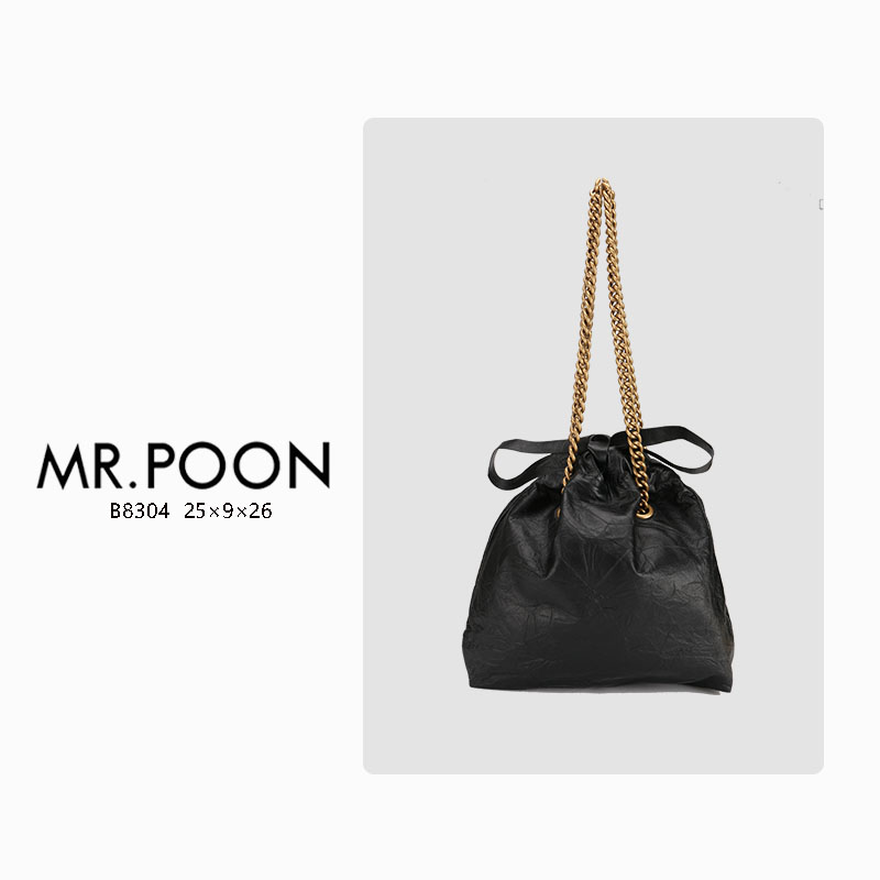 Mr.Poon/潘先生秋冬新款单肩包链条包小香风垃圾袋女包
