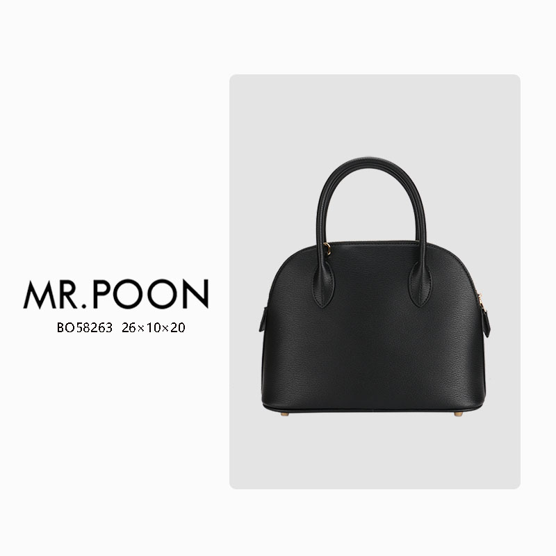 Mr.Poon/潘先生秋冬新款轻奢真皮贝壳包潮流单肩包现货