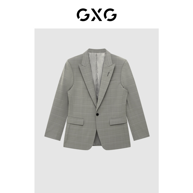 GXG男装格子西服格纹休闲时尚设计师套装咖格套西西装#GD1130642G