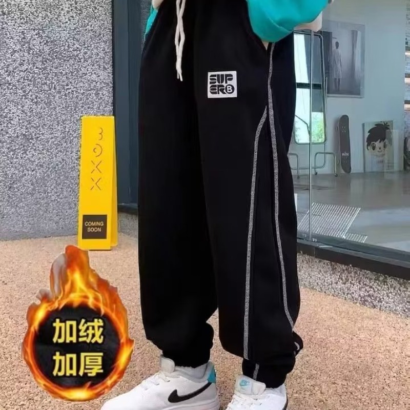 男童裤子10-15岁裤子卫裤新款男孩炸街中大童春装休闲运动长裤潮