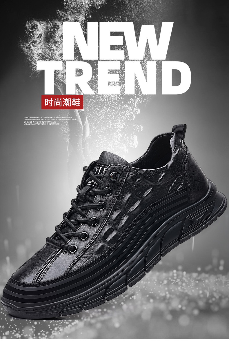 【李生严选】春秋新款商务休闲潮流百搭牛皮皮鞋 X409-3008