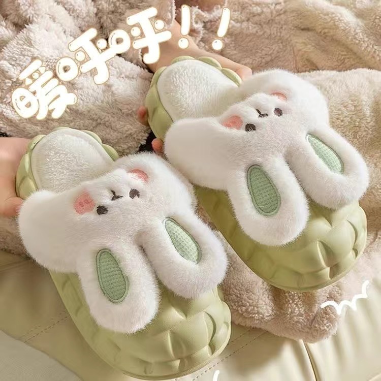 新款网红棉拖鞋女保暖可拆洗秋冬季厚底居家防水防滑保暖月子外穿