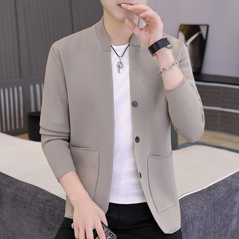 开衫毛衣男士韩版线衣服2023新款春秋季上衣潮牌春装针织外套爆款
