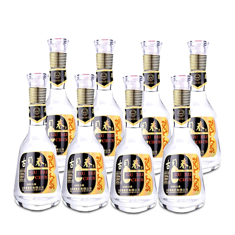 古贝春金标三角42度五粮浓香型固态法白酒裸瓶8瓶42度500ml*8瓶