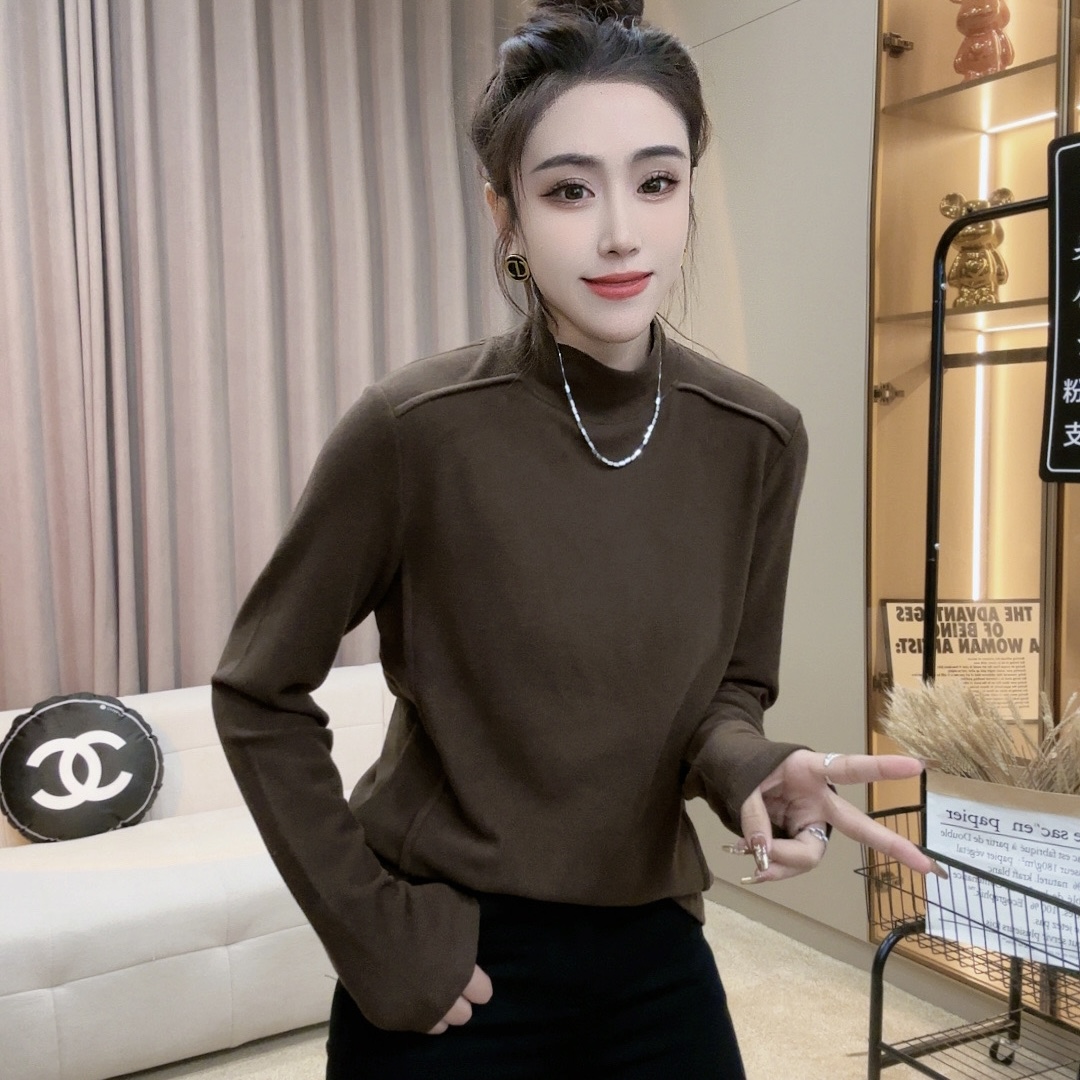 【小雪身穿同款】韩版半高领修身保暖时尚打底衫百搭加厚长袖内搭