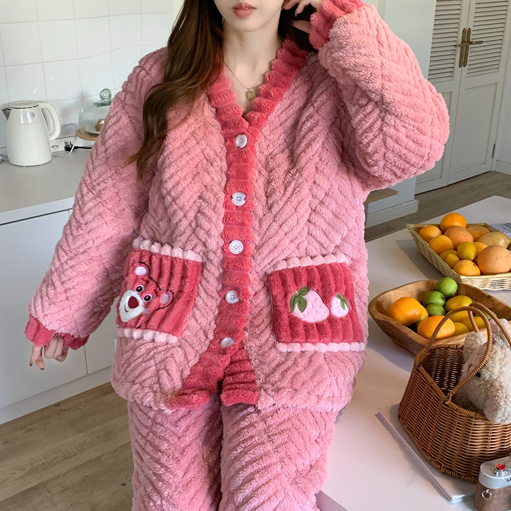 【三层夹棉5度-零下10度】月子服加绒哺乳孕妇睡衣套装冬季产妇喂奶