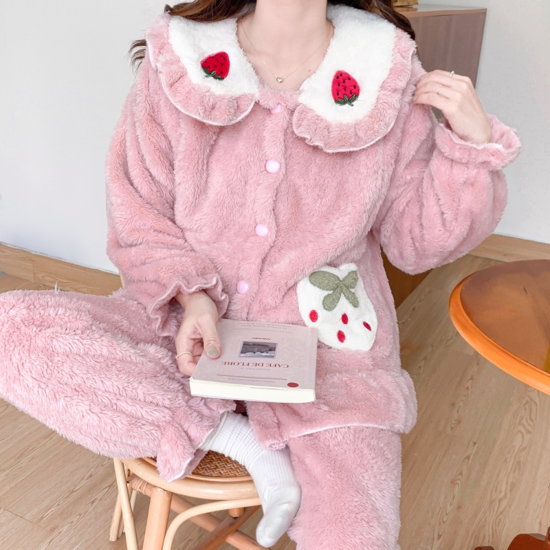 【珊瑚绒11-3月份】月子服秋冬季产后加厚加绒孕妇哺乳睡衣喂奶保暖