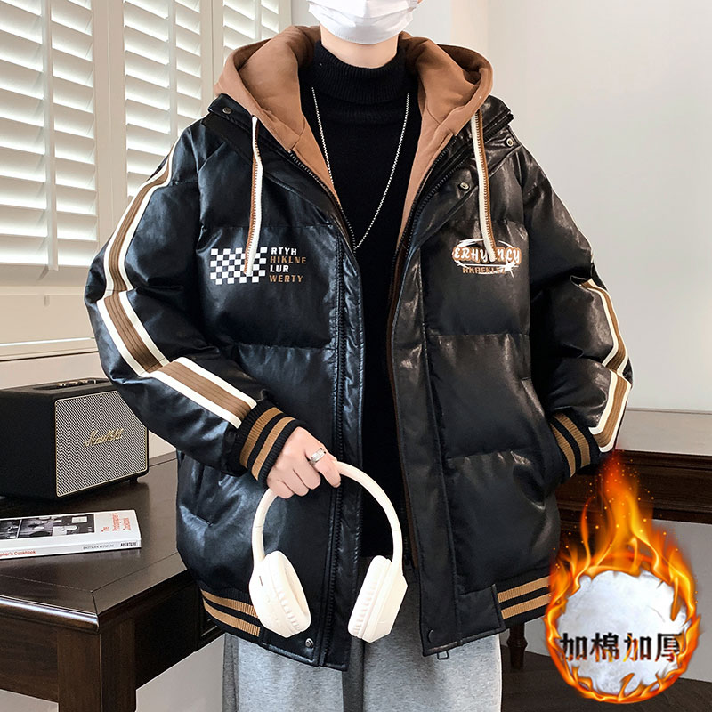 冬季潮牌棉服外套12男孩13初中学生14加厚棉袄15岁青少年大童棉衣