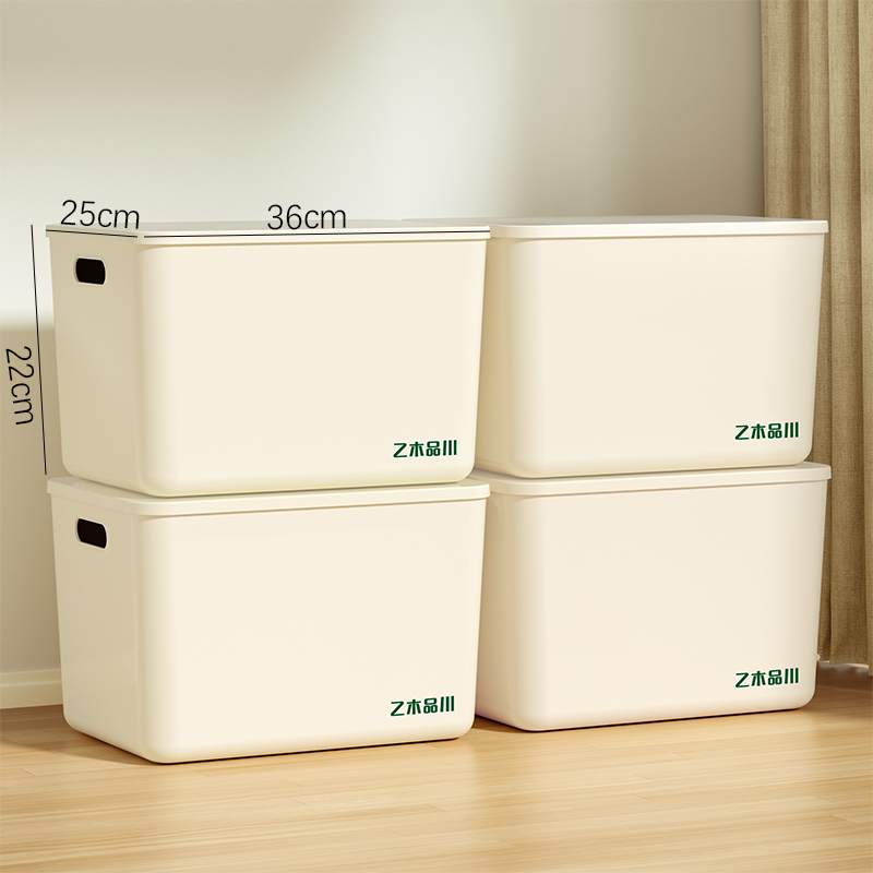 家用客厅极简杂物收纳化妆品收纳盒带盖桌面办公零食收纳箱子TY