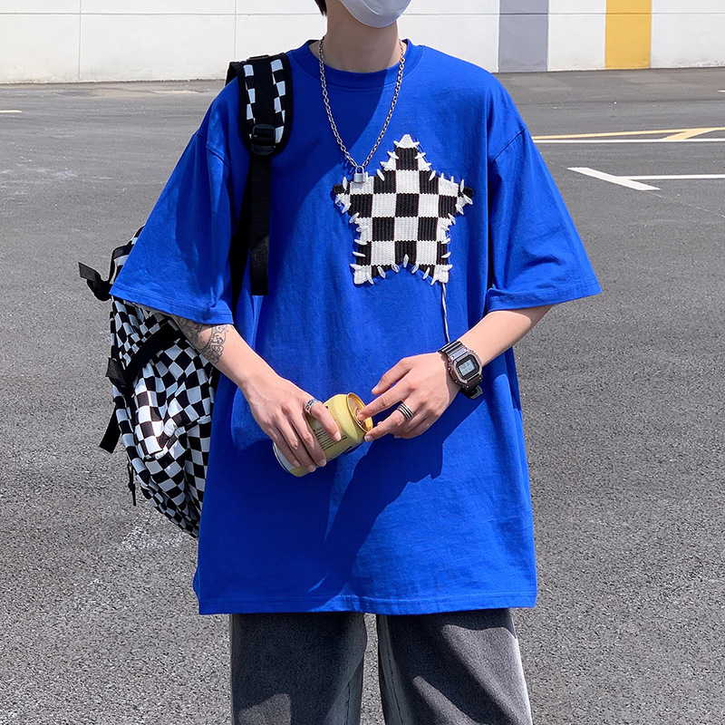 Zt恤上衣纯棉百搭夏季半袖宽松ins