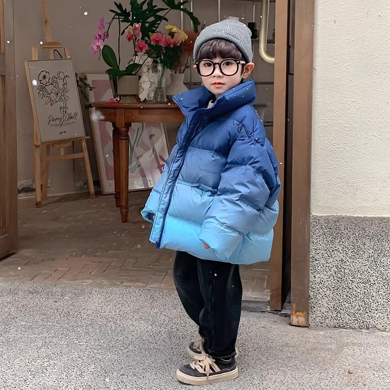 男童羽绒服冬季2023新款儿童加厚冬装外套男孩短款上衣帅气面包服