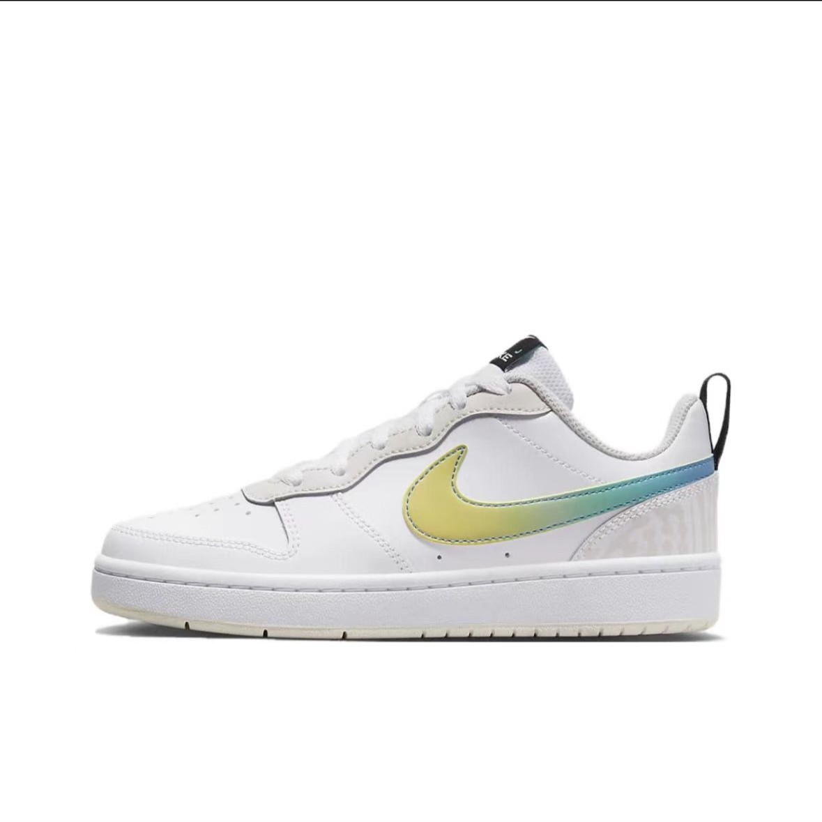 Nike/耐克Court Borough Low 2 GS轻便低帮板鞋白黄FJ7692-191