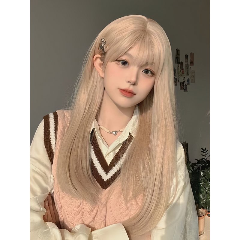 白金色假发女长发全头套自然日常长直发网红lolita造型cos假发套