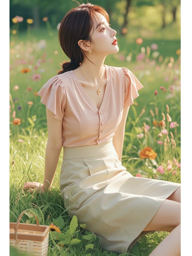 2024新款今年流行漂亮冷淡系高级感气质时尚两件套装裙子女装夏季