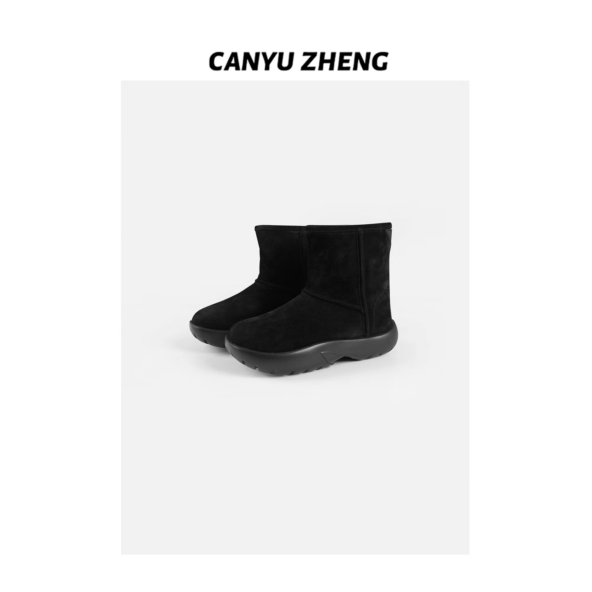 【CANYU ZHENG】手工制做 牛猄皮面料+羊皮毛内里 冬季雪地靴