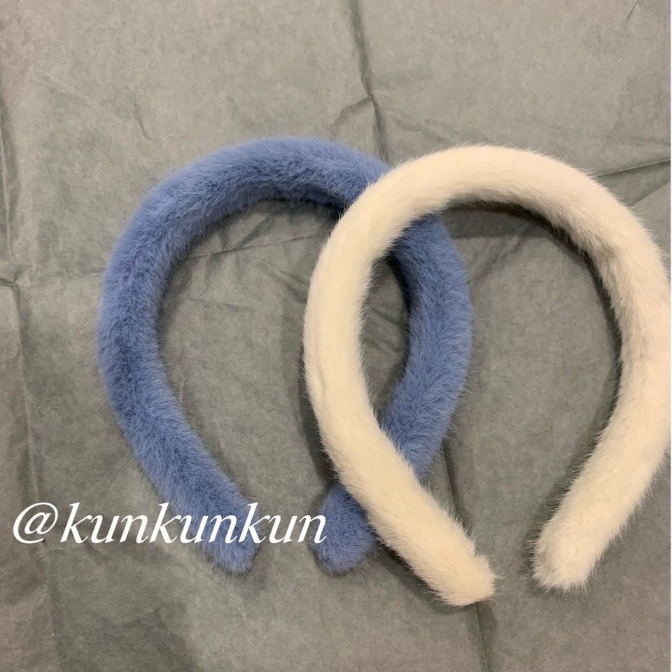新款仿兔毛发箍温柔的软糯感甜美百搭秋冬发箍网红少女糖果色韩版