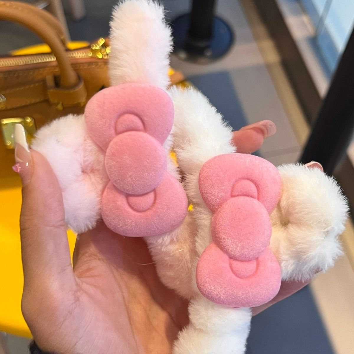 可爱粉色蝴蝶结抓夹少女心发抓后脑勺奶呼呼秋冬头饰日韩百搭发夹