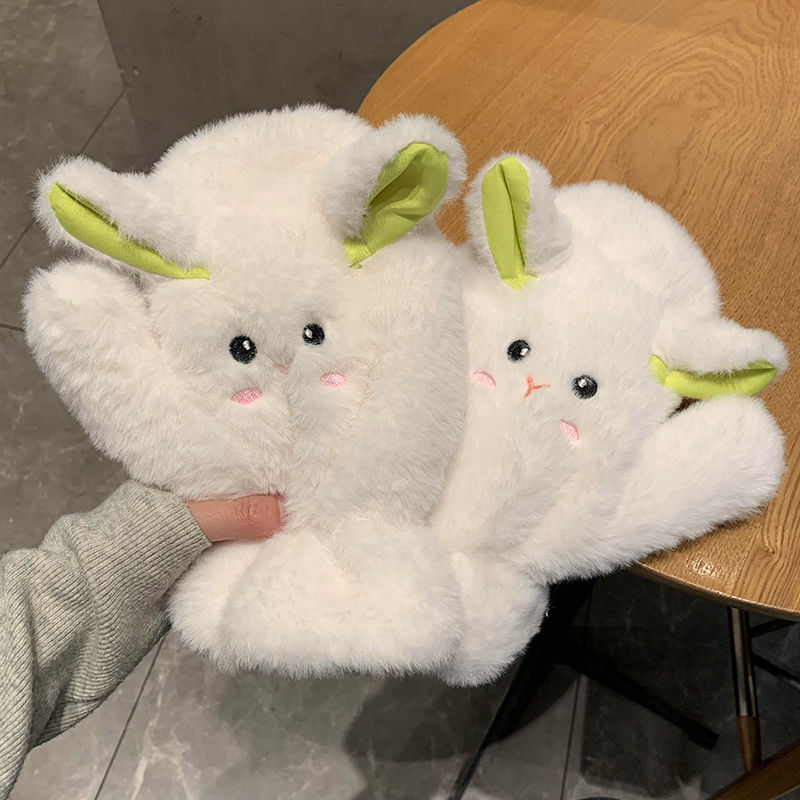 ins手套女冬季保暖加厚毛绒学生骑行可爱小羊防寒冬天女生挂脖