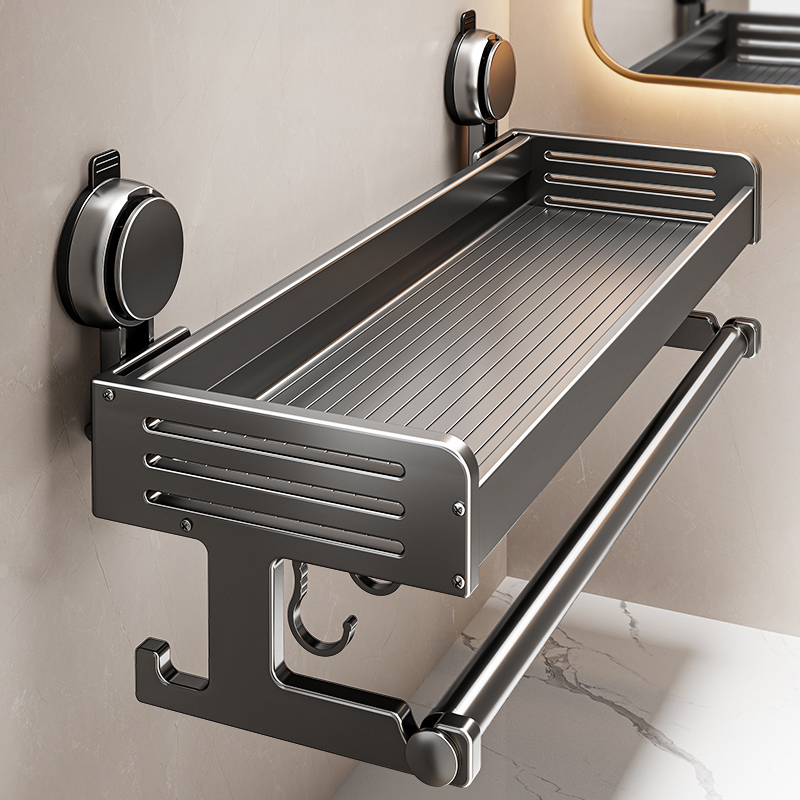 吸盘置物架浴室免打孔壁挂挂墙上洗漱台厨房调料架子洗手间置物架